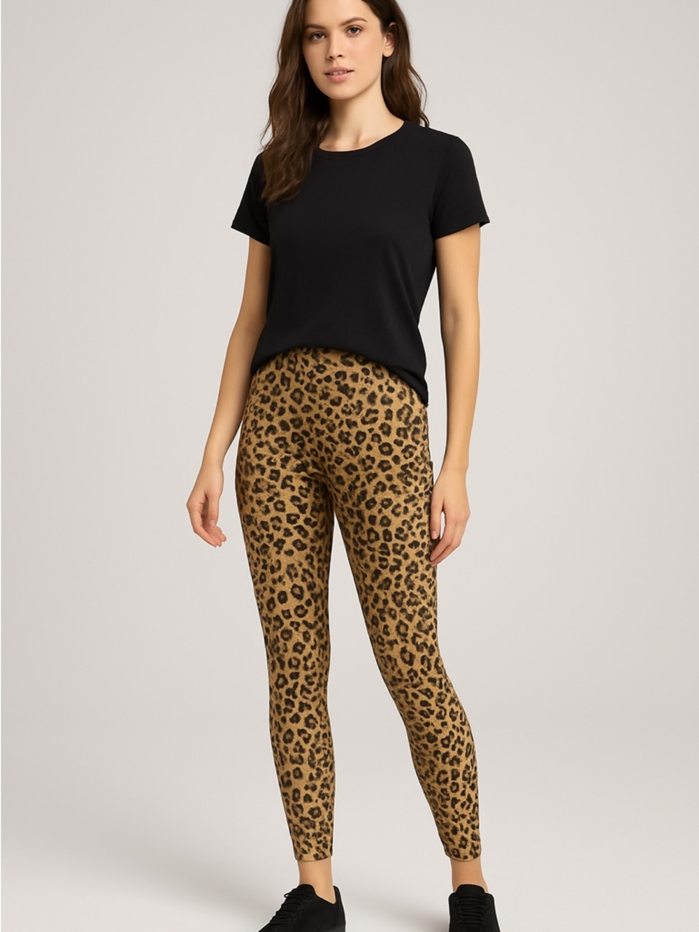 J. Crew Leopard High-Waist Leggings in Tan and Black